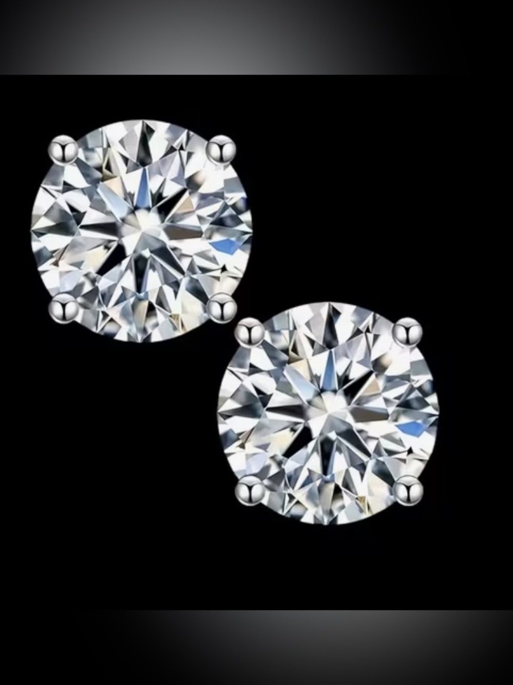 Brilliant Moissanite 18K WG 2c.t.w Stud Earrings